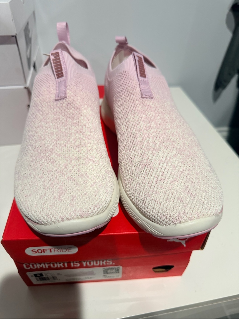 Puma women Light Pink Slip-On Knit Sneakers
